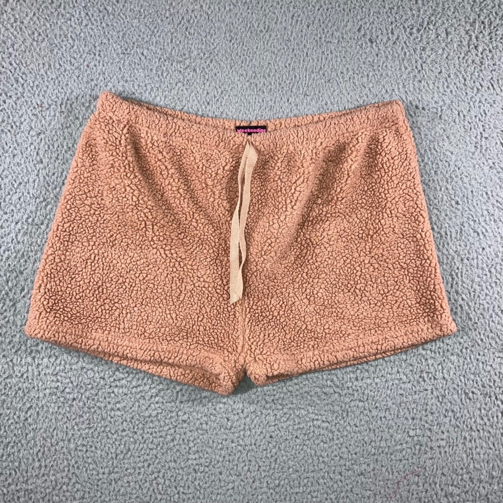 Sherpa Fleece‎ Loungewear Shorts Women XL Drawstring Cozy Soft